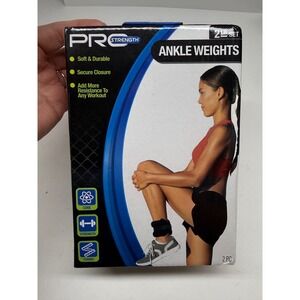 Pro Strength 2lb Ankle Weight Set Black Adjustable Fitness Toning PA-4782